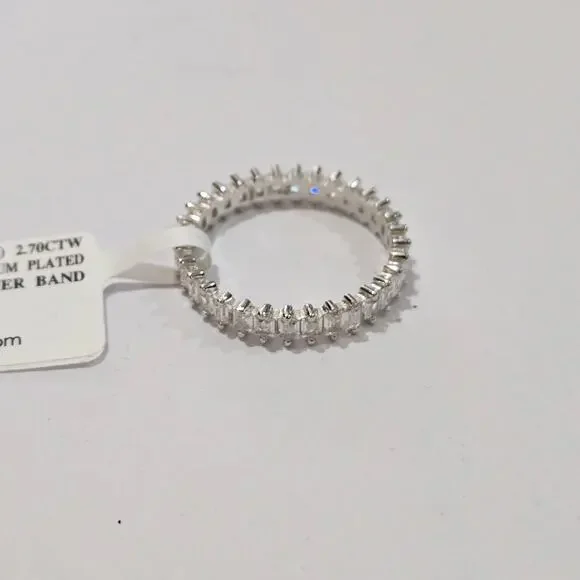 Bella Luce 2.70ctw Baguette Rhodium Plated Sterling Silver Band Ring Size 10 NWT - Picture 3 of 3